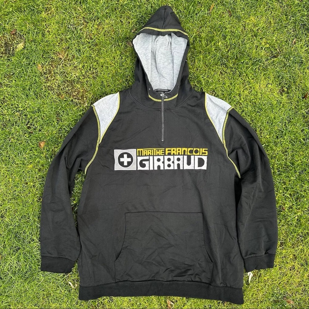 Marithe François Girbaud Quarter Zip Jacket Adult 2XL XXL Black Gold Hoodie Men